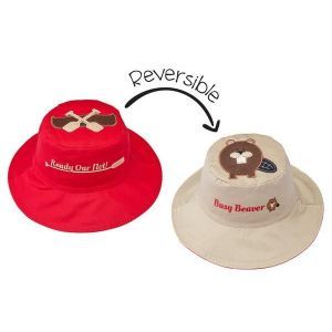 Flapjackkids Reversible Kids Sun Hat - Canoe/Beaver 2Y-4Y