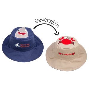 FlapJackKids Kid's Sun Hat Crab/Shark Small (6 Monts - 2 Years)