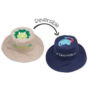 FlapJackKids Kid's Sun Hat Dinosaurs Small (6 Monts - 2 Years)