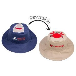 Flapjackkids Reversible Kids Sun Hat - Crab/Shark - 4Y-6Y