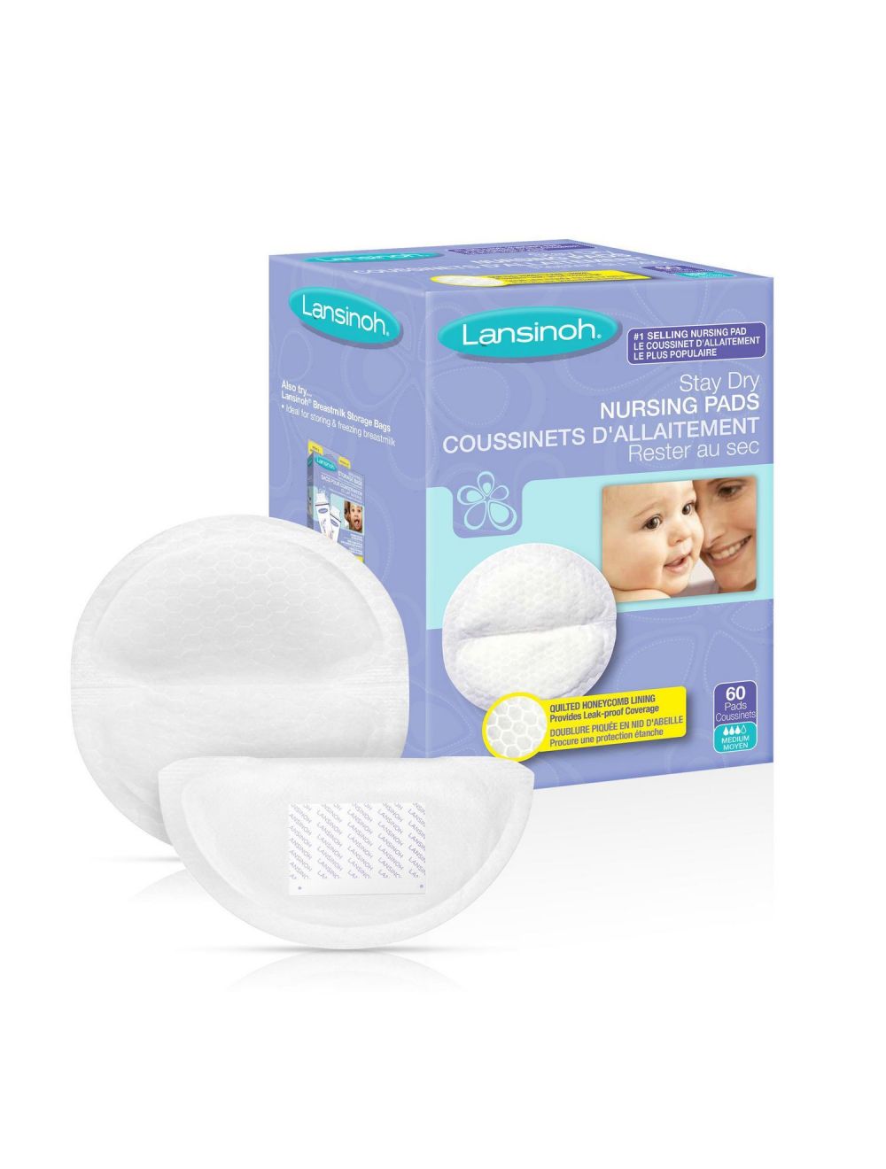 Lansinoh Stay Dry Disposable Nursing Pads for Breastfeeding, 100