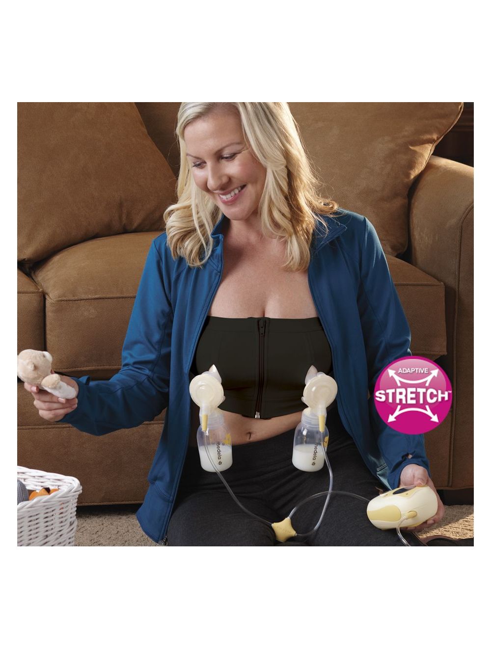  Medela Easy Expression Hands-Free Bustier, Black, Small :  Electric Double Breast Feeding Pumps : Baby